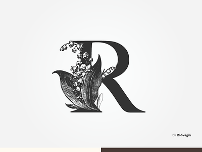 "R" flower letter logo monogram r symbol