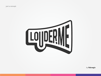 "LOUDER.ME" concept louder me mega symbol volume