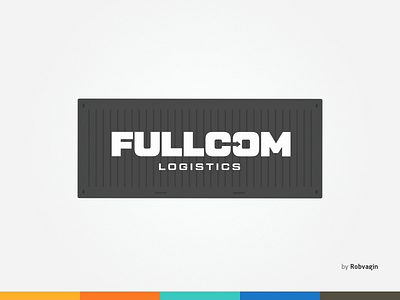 "FULLCOM" arrow complex container delivery full logistics logotype ship shipping