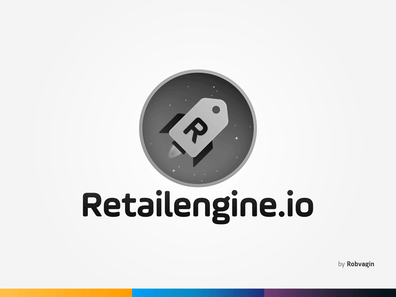 "RetailEngine" — Identity amazon fire flying rocket sale service symbol tag wallmart