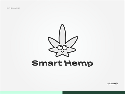 "Smart Hemp" - Identity concept friendly glasses hemp smart smile weed