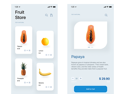 Fruit Store app ui