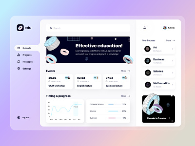 Learning platform - Web app arounda cards classes courses dashboard design system e learning education events interface learning online courses platform product design saas schedule ui ux web design