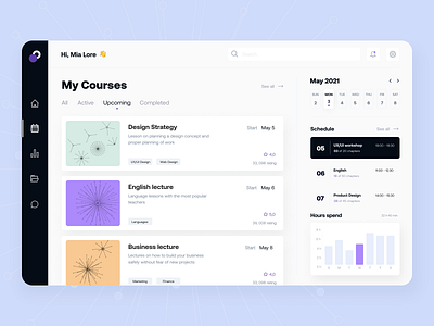 Learning platform - Web app arounda cards classes courses dashboard design system e learning education event events illustration interface learning notification online courses platform product design saas schedule web design