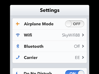 iOS 7 Settings - Rebound