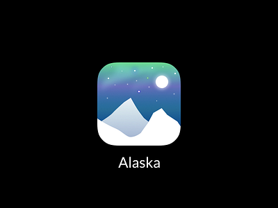 Alaska Icon alaska aurora icon ios ipad iphone mountains night sketch sky stars