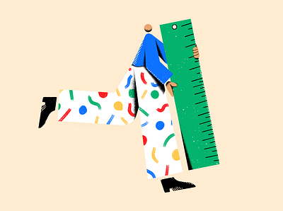 Ruler Dude 2d abstract color drawing figure human illustration illustrator person ruler stationery