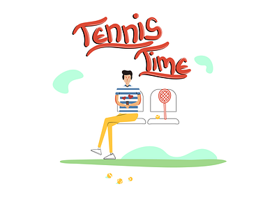 Tennis Time Chill branding design graphicdesign illustration illustration art illustration design illustrations illustrator lettering minimal sport tennis typography vector web web illustration