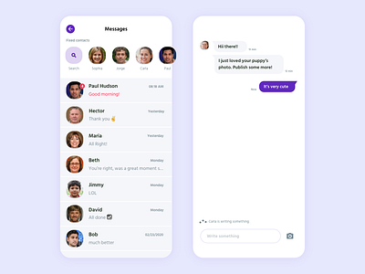 Messages and Chat app chat clean ui design message messages ui ux