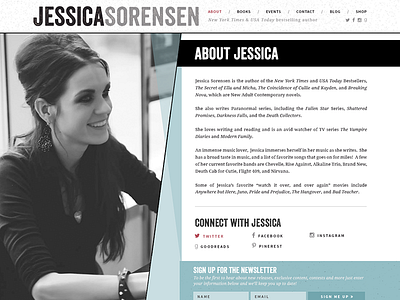 Jessica Sorensen, Author Website author design web design