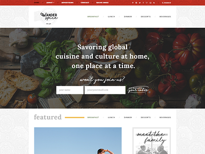 Wanderspice Website Draft blog design design layout web design