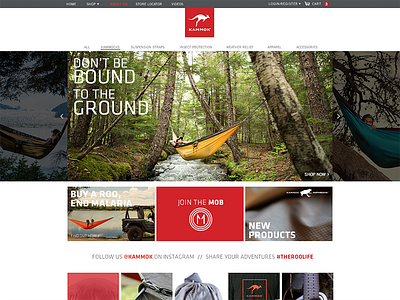 Homepage Mock bootstrap ecommerce flat kammok red responsive