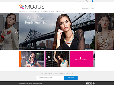 Jewelry Brand Homepage ecommerce flat hover shopping slider
