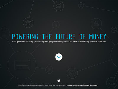 Powering the Future of Money black fintech flat homepage icons money payments responsive scroll vertical
