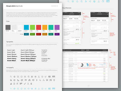 Style Guides depth design log material design metrics mobile palette style guide transactions typography ui