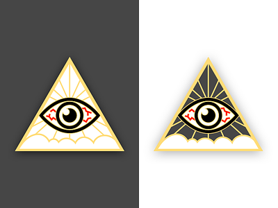 Chilluminati Pin Design all seeing eye enamel eyeball gold illuminati pin smoke