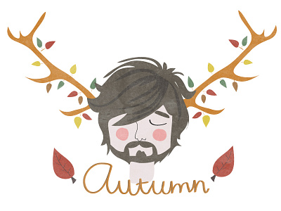 Autumn autumn bearded man illustration seasonal