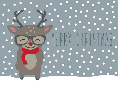 Christmas Card Rudolph christmas christmas card greeting card happy holidays illustration rudolph