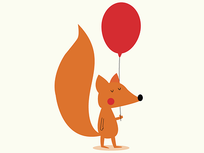 Fox With A Balloon balloon birthday character design childrens illustration fox party