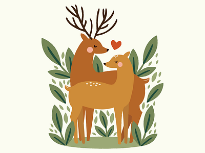 Happy Valentine's Day! character design deer illustration love valentines day