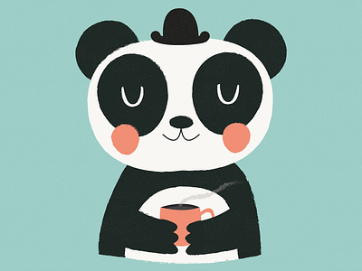 Panda Bear With Coffee character design childrens illustration coffee illustration panda panda bear tgif