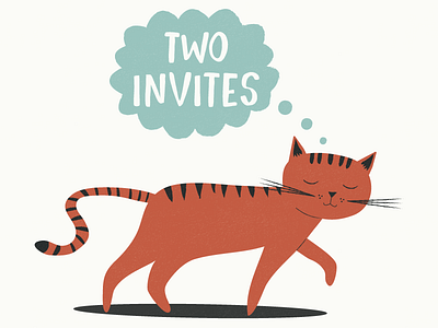 Two Invites Dribbble cat dribbble invites illustration illustrators invite invites