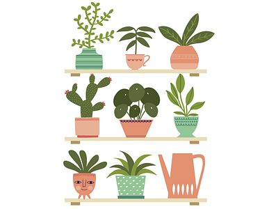 Little Urban Jungle botanical illustration plants shelfie shelves urban jungle