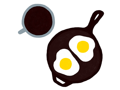 Sunday Breakfast breakfast coffee eggs food illustration iron skillet morning scene mornings