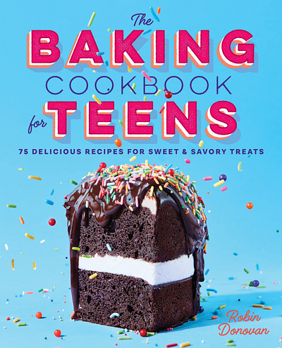 Baking Cookbook for Teens book cover design typography