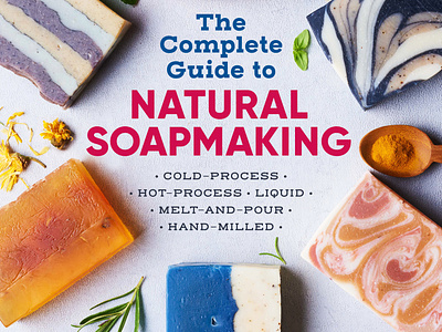 Soapmaking book cover design typography