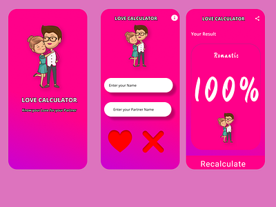 Love Calculator app design figma figma design love love calculator mobile app design mobile ui ui