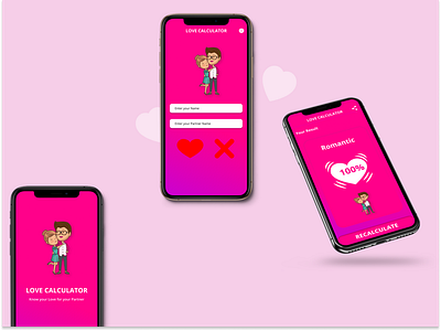 Love Calculator with Mobile Mockup,