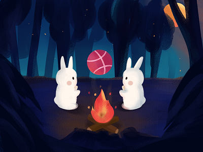 Hello Dribbble！ illustration