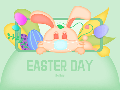 2020 Easter Day easter easter day egg green illustration rabbit