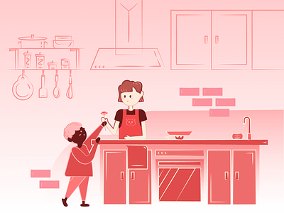 Mother s Day illustration pink
