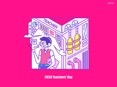 2020 Teachers' Day 2020 illustration pink teacher