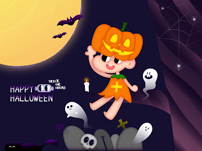 2020 Trick or Treat ghost halloween illustration trick or treat