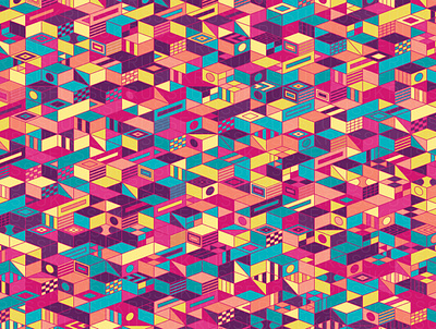 LevelUp digital art estampa generative geometric geometry illustration pattern pattern design repeating vector