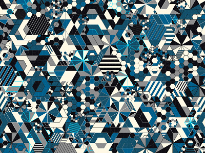 'HybridTheory II' Pattern digital art estampa generative geometric geometry hexagon pattern pattern design