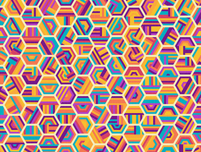 'NewGroove' Pattern digital art estampa generative geometric geometry groove hexagon hexagonal hive illustration new pattern pattern design repeating vector