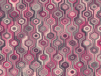 'RaspberryNode' digital art estampa generative geometric geometry hexagon illustration pattern pattern design vector