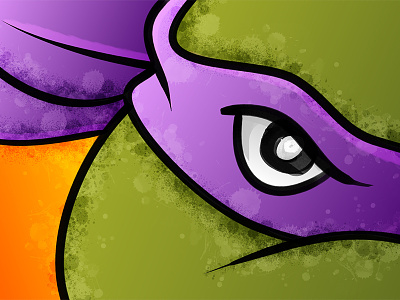 Donnie art background design green illustration ninja purple turtle vector wallpaper
