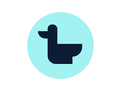 Yet another new logo blue circle duck flat logo symbol