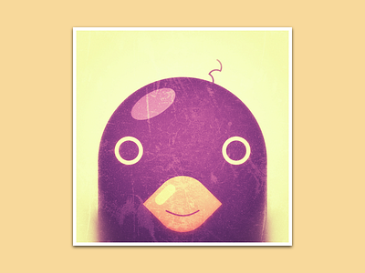 Purple Pigeon bird character drawing illustration vector