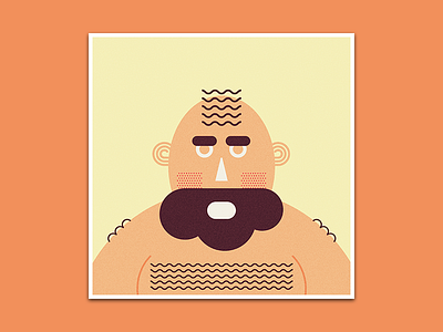 Hairy Man character drawing illustration vector