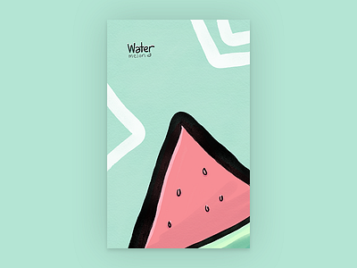 Watermelon drawing fruit illustration poster sketch