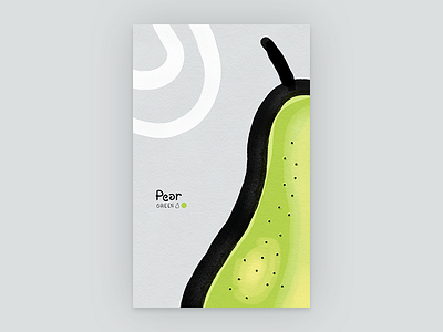 Pear Green drawing fruit illustration poster sketch