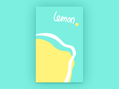 Lemon abstract drawing flat fruit illustration poster sketch