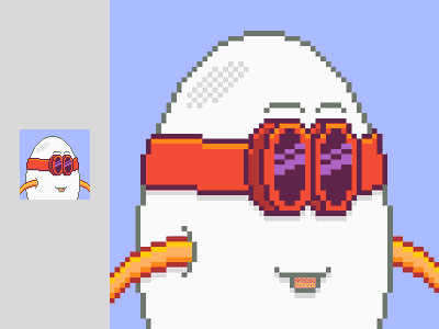Egg with goggles character egg game pixel art pixels retro