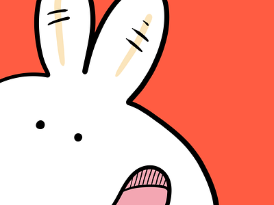 White Rabbit bold character design drawing illustration rabbit sketch